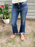 Risen Crop Fringe Jeans