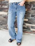 Judy Blue Cargo Jeans- Med Wash