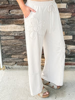 Beige Flower Pants
