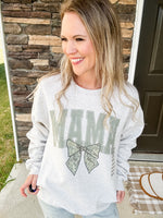 MAMA Camo Bow Sweatshirt