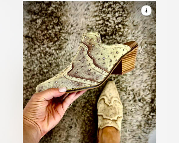 Corky Tan Washed Denim Bootie