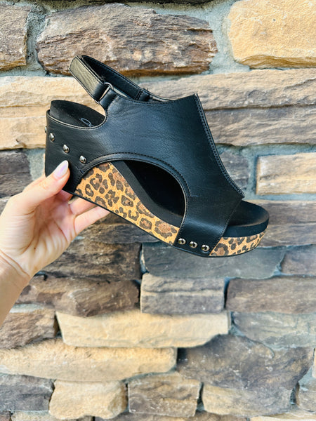 Black Leopard Corky Wedge