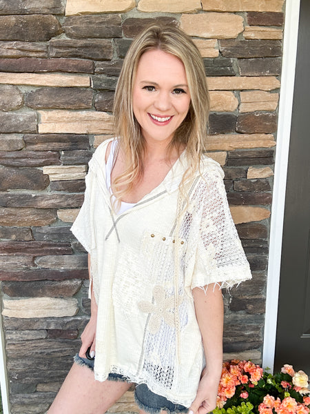 POL Crochet Flower Pullover