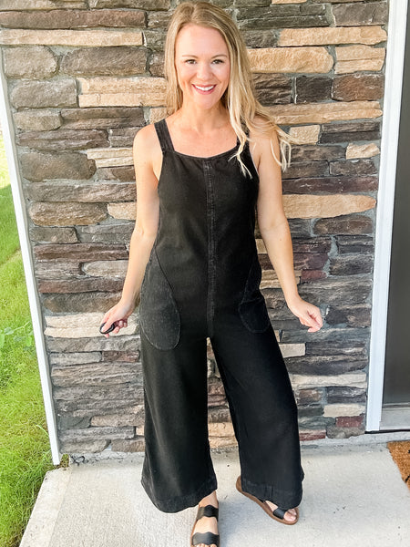 Black Washed Jumpsuit