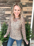 Leopard Christmas Tree Sheer Top