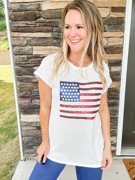 American Sequin Corded Top