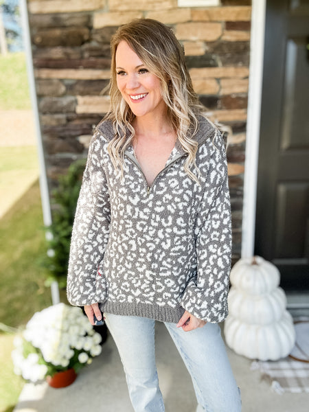 Olive Leopard Sweater