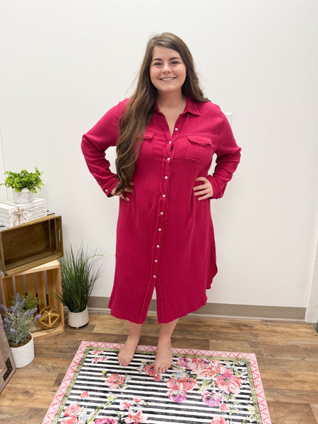 UmGee Maroon Plus Dress