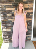 Mauve Flower Patch Jumpsuit