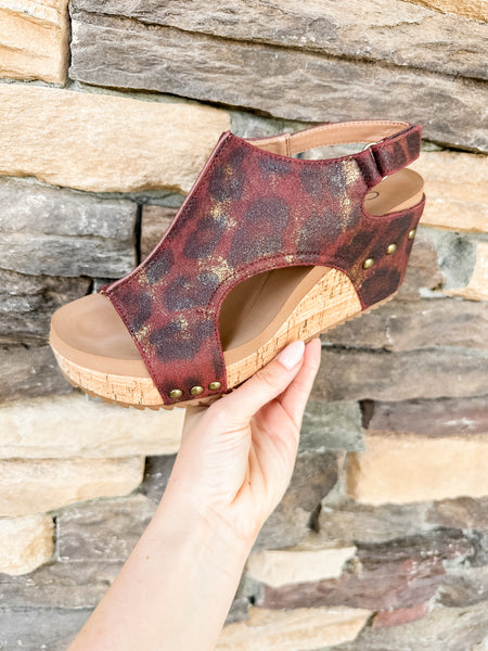 Washed Leopard Corky Wedge