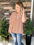 Mocha Textured Blouse