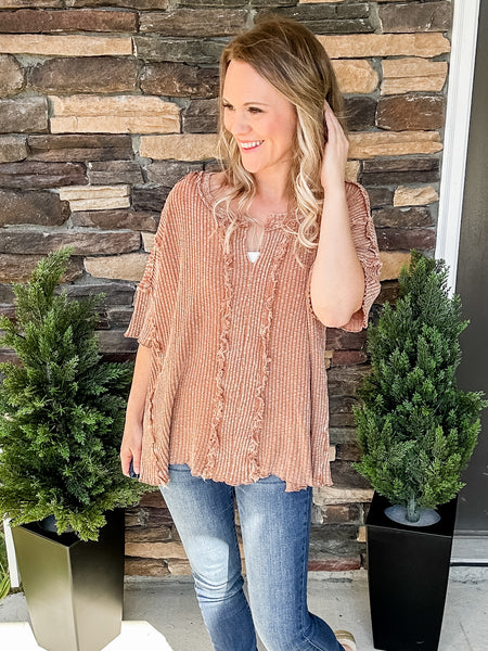 Mocha Textured Blouse