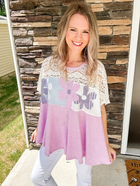 Lilac Flower Short Sleeve