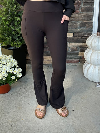 Black Flare Pocket Leggings