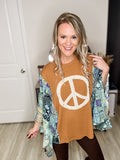 Peace Patchwork Batwing Top