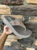 Very G Sparkly Grey Flip Flops