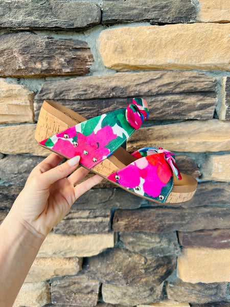 Floral Corkys- lower heel!