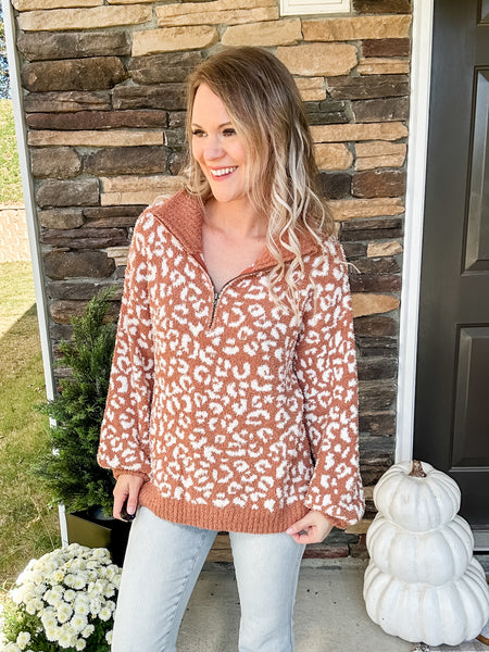 Cognac Leopard Sweater