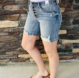 Judy Blue- Black Button Fly Shorts