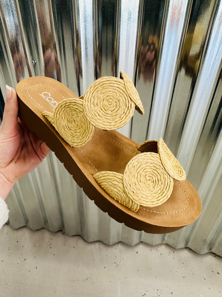 Corkys Raffia Flat Sandal
