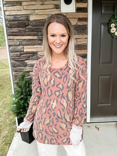Alia Leopard Top