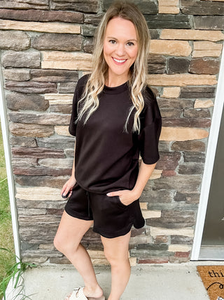 Black Short Sleeve Set