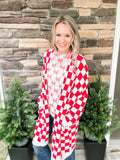 Red Checker Cardi