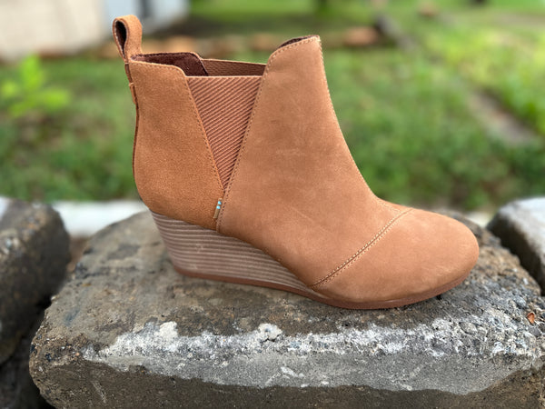 Toms Tan Oiled Bootie