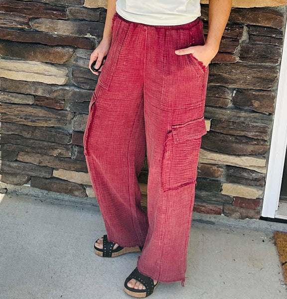 UmGee Gauze Wine Pants