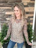 Leopard Christmas Tree Sheer Top