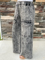 Ash Black Mineral Wash Pants