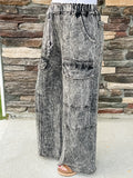Ash Black Mineral Wash Pants