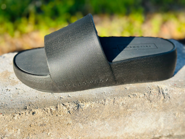 Black Yellow Box Platform Sandal