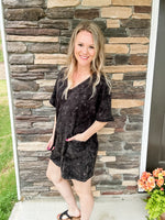 Black Mineral Wash Romper