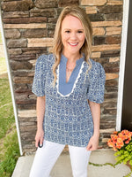 Blue RicRac Top