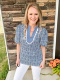 Blue RicRac Top