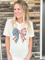 American Flag Bow Tee