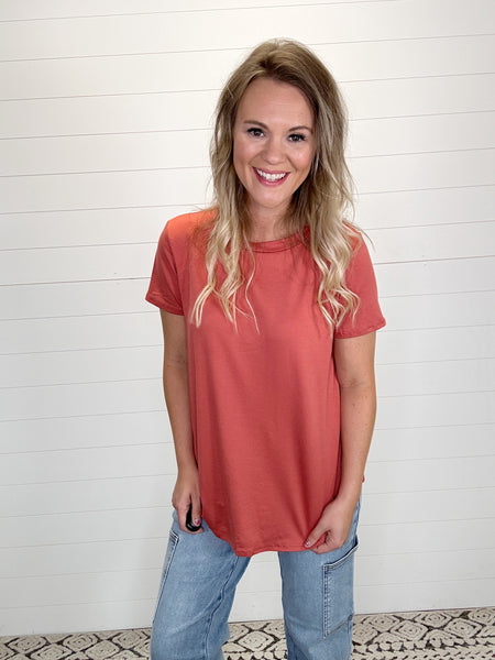 Basic Butter Soft Tee -Marsala