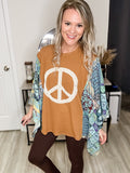 Peace Patchwork Batwing Top