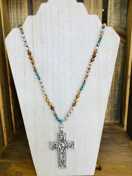 Beaded Cross Necklace