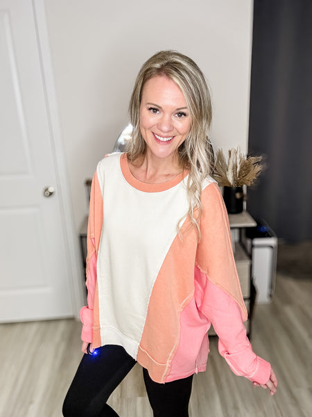 Coral Combo Sweatshirt
