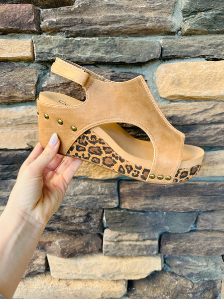 Taupe Leopard Corky Wedge