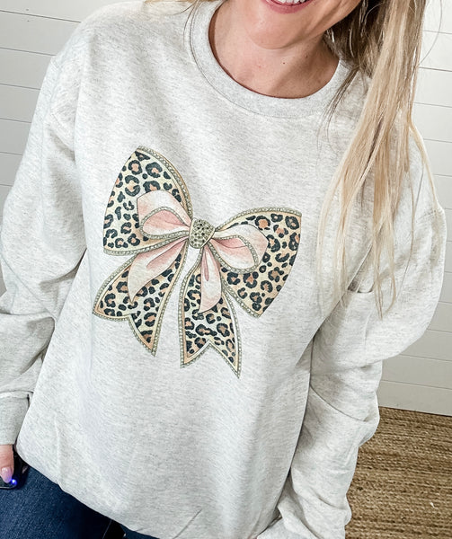Leopard Bow Sweatshirt