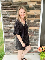 Black Mineral Wash Romper