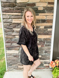 Black Mineral Wash Romper