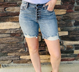 Judy Blue- Black Button Fly Shorts