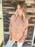 Satin Leopard Button Up
