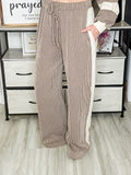 Mocha and Ivory Ribbed Pants