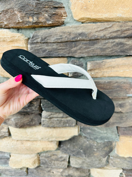 Corkys Flip Flops- White