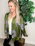 Green Leopard Print Top